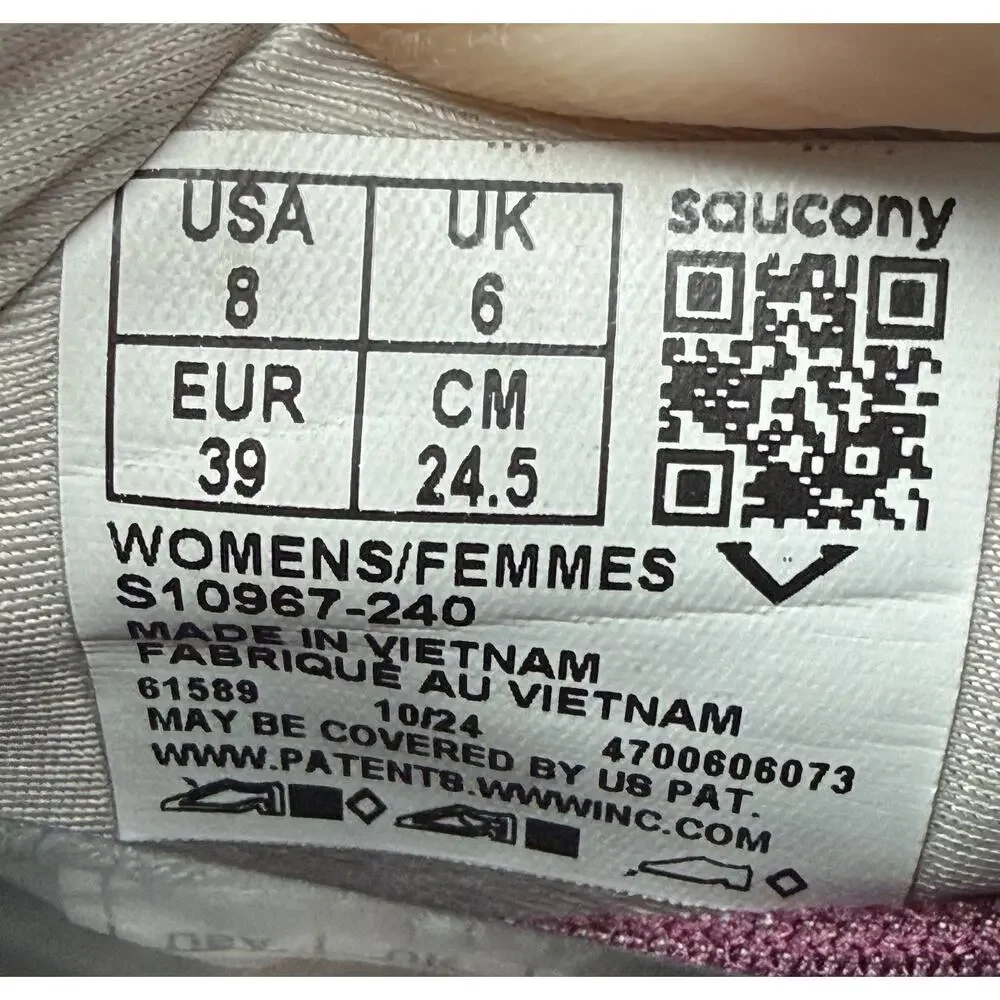 Saucony Kinvara 15 Purple Grey Running Shoes Women's Size 8 - S10967-240 - VGC
